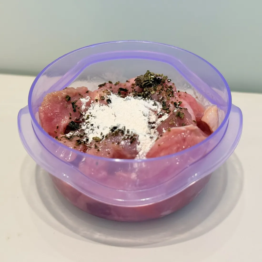 Cats That Raw food portion inside a reusable container